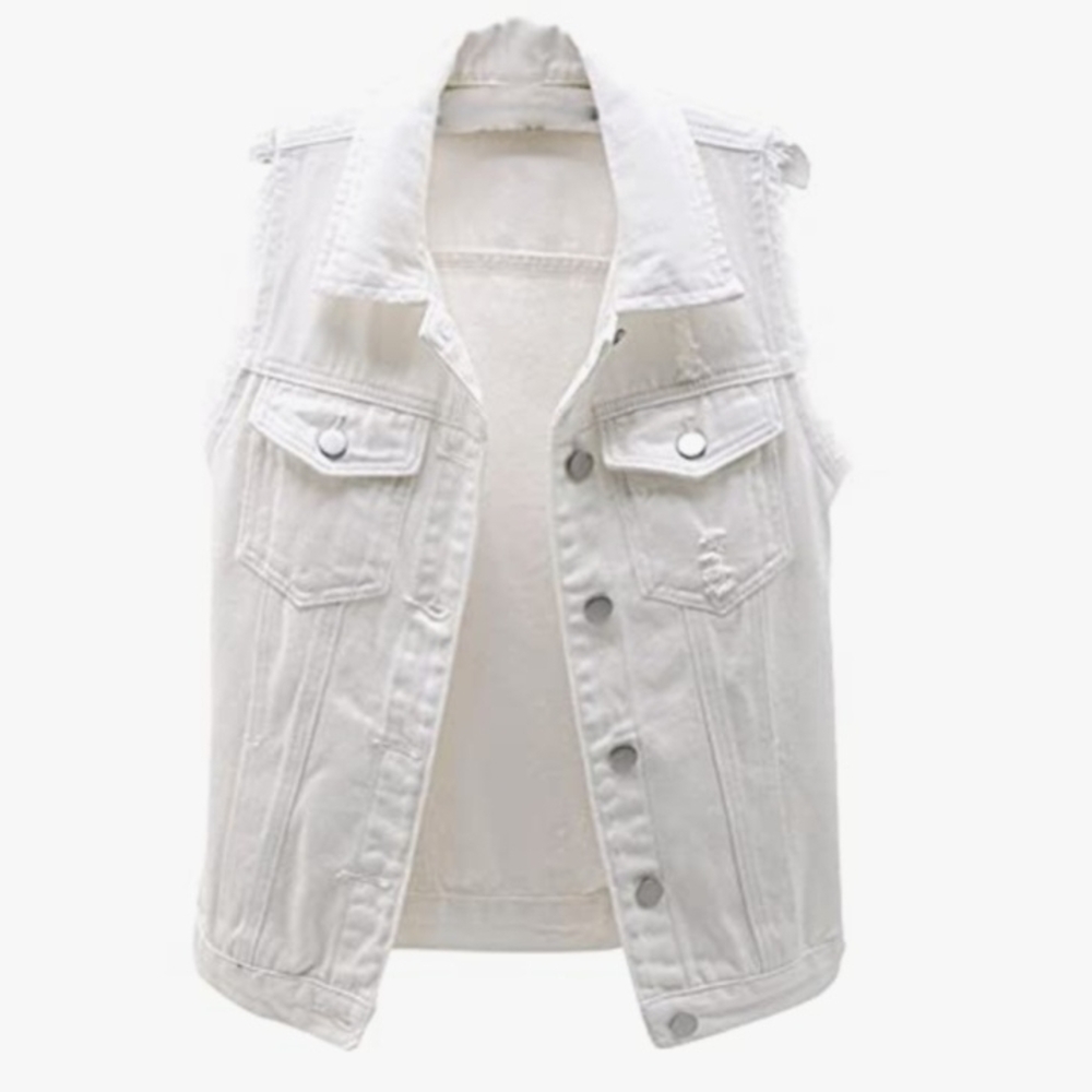 White Guess Denim Vest